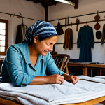 "Alma de Praia" Artisan Workshop**

Prompt:  A bright, naturally lit workshop interior.  Focus on a seamstress, fully clothed in modest, comfortable clothing, carefully working on a garment.  Natural fabrics and sewing tools are visible.  In the background, other artisans are working.  Overall tone is warm, inviting, and showcases the handcrafted nature of the clothing.  Emphasis on ethical production.  safe for work, appropriate content, fully clothed, professional, modest, perfect anatomy, natural proportions, high quality, well-formed hands, proper finger count.

**