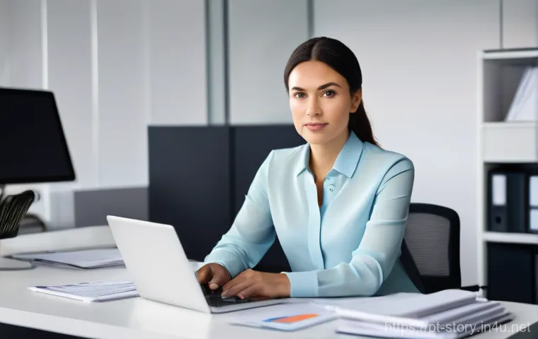 스토리텔러 연봉 협상 팁과 실수 - **Prompt:** A focused professional woman, in her early 30s, with a determined yet confident expressi...