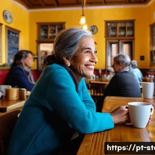 Home 33 스토리텔러 직무에서의 스토리 제작 능력 향상법 - **Prompt 1: "Empathetic Connection in a Lisbon Cafe"**
A Portuguese woman, with a warm and genui...