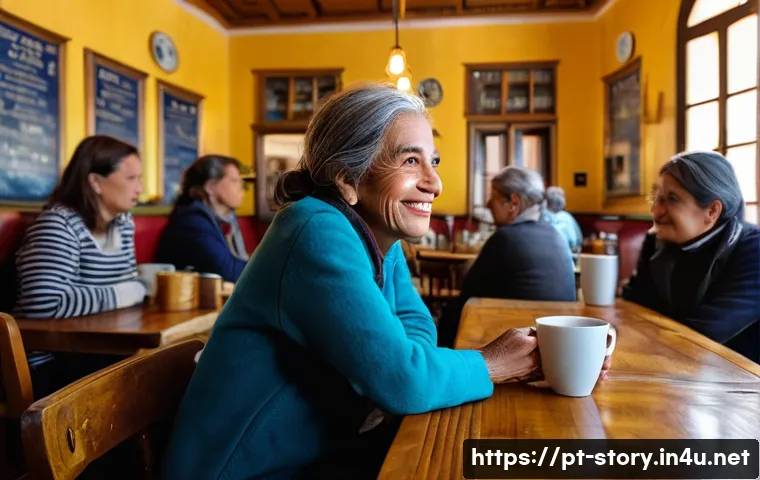 스토리텔러 직무에서의 스토리 제작 능력 향상법 - **Prompt 1: "Empathetic Connection in a Lisbon Cafe"**
A Portuguese woman, with a warm and genui...