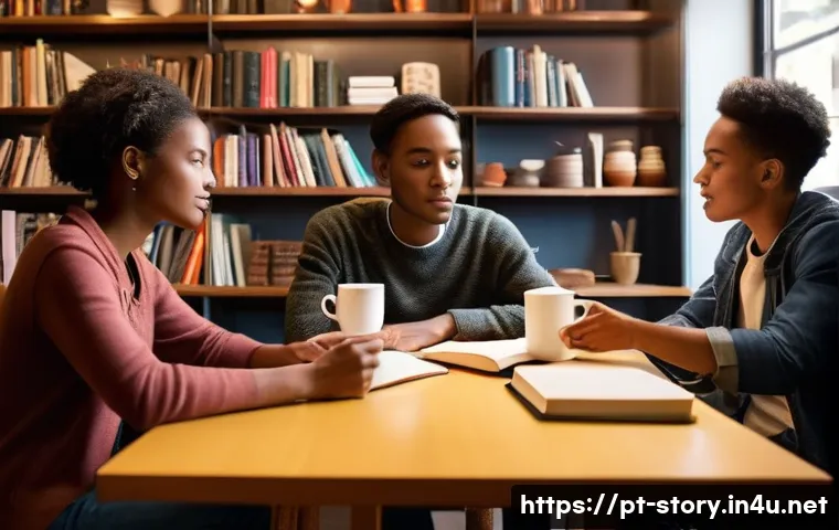 스토리텔러와 고객 커뮤니케이션의 중요성 - **Prompt 1: The Art of Storytelling and Connection**
A warm, inviting scene depicting a diverse ...