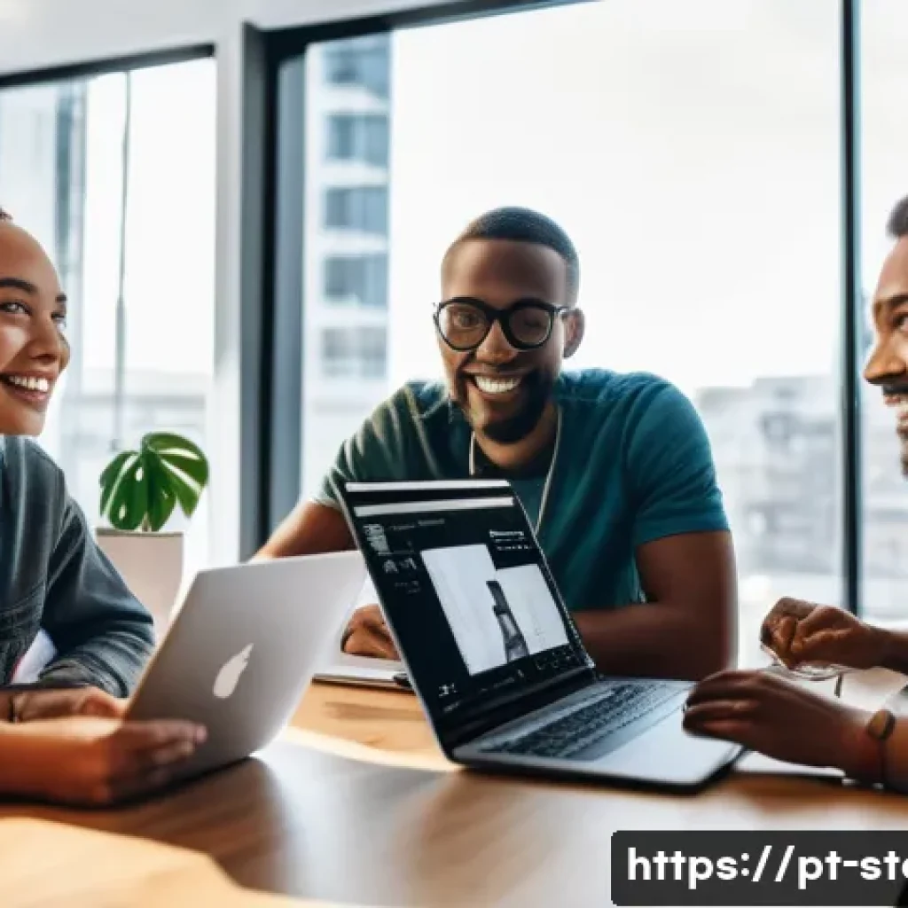 스토리텔러 직업과 관련된 키워드 분석 - A diverse group of digital content creators collaborating in a modern, stylish co-working space fill...
