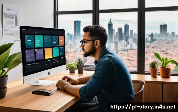 스토리텔러 직무에서의 스토리 제작 능력 향상 방법과 사례 분석과 전략 - A dynamic digital marketing workspace scene featuring a diverse Brazilian content creator, mid-30s, ...