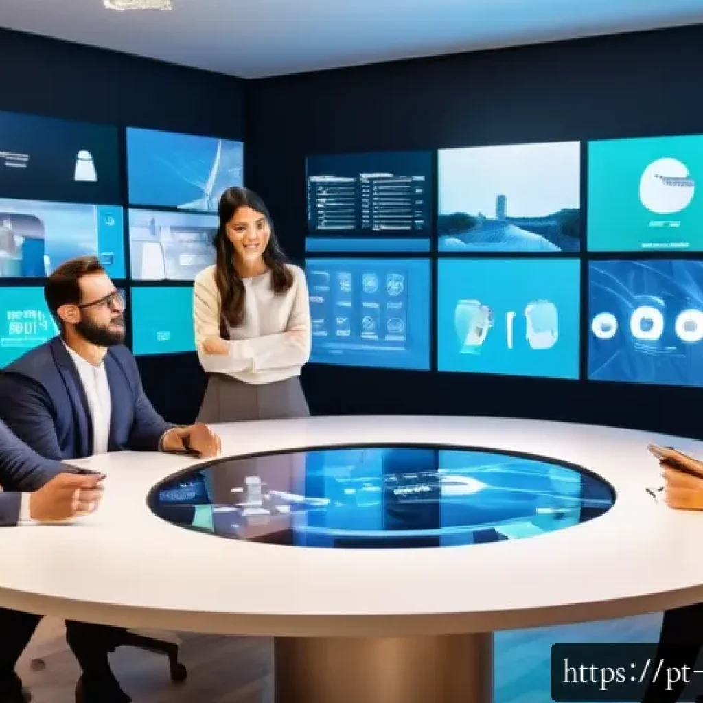 스토리텔러가 참여한 주요 프로젝트 리뷰 - A vibrant digital marketing workspace featuring a diverse team of professionals collaborating intens...