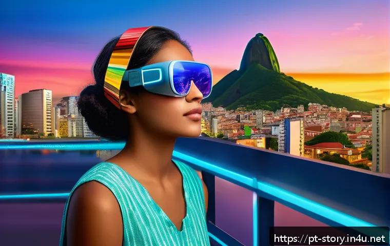 스토리텔러가 만드는 혁신적인 이야기 - A vibrant digital art scene depicting a young storyteller using augmented reality glasses in a moder...