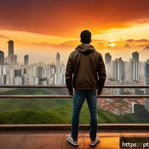 스토리텔러 필수 이론 정리 - A dynamic and inspirational scene depicting the Hero&rsquo;s Journey in a modern Brazilian urban setting: ...