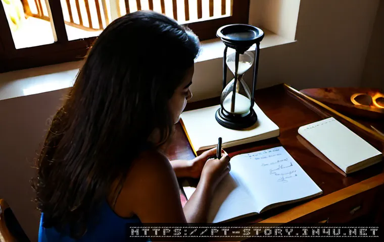 Home 17 스토리텔러가 되는 데 걸리는 시간 - Photorealistic Brazilian aspiring storyteller seated at a tidy home desk in São Paulo, arranging han...