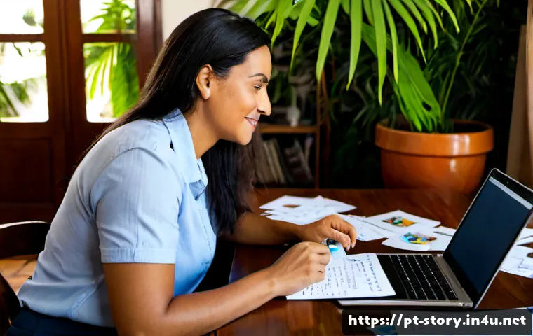 Home 17 스토리텔러로 이직한 사람들의 후기 - Photorealistic career-transition scene in a cozy Brazilian home office: a confident Portuguese-speak...