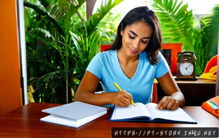 Home 17 스토리텔러 자격증 취득 방법 - Photorealistic Brazilian adult learner preparing for a professional storytelling certification at a ...